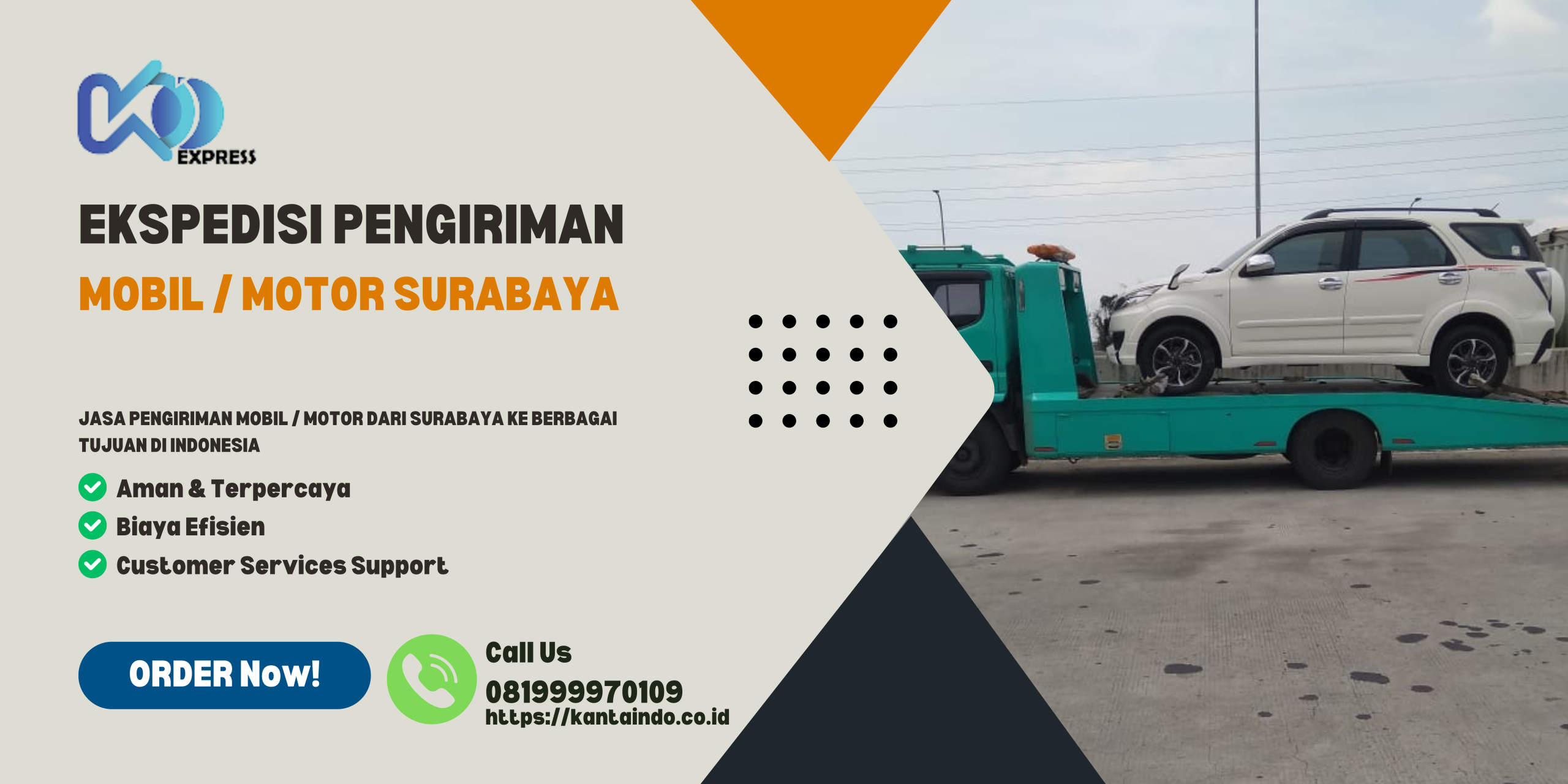 Jasa kirim motor/mobil Surabaya antar pulau