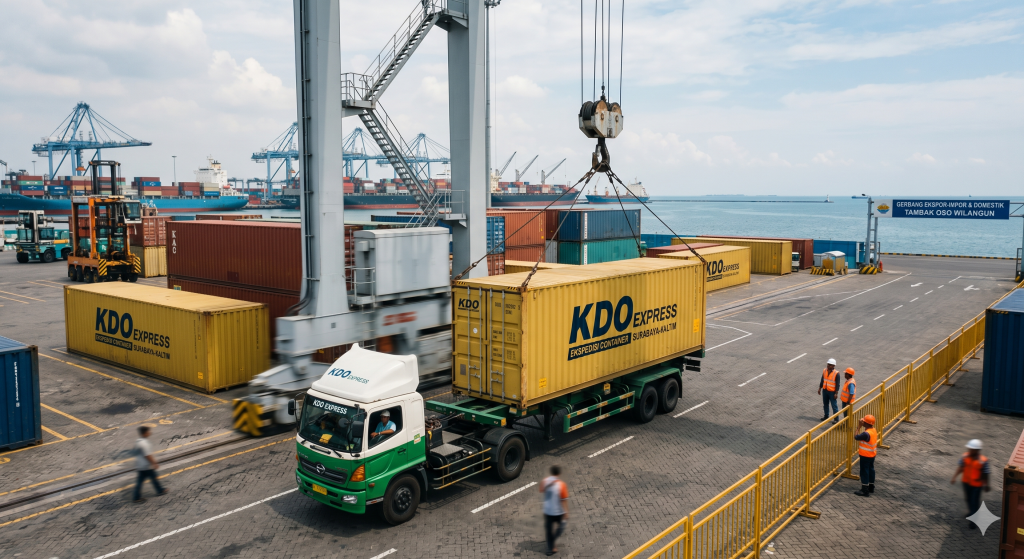Proyek pengiriman kontainer KDO Express dari Surabaya ke Balikpapan