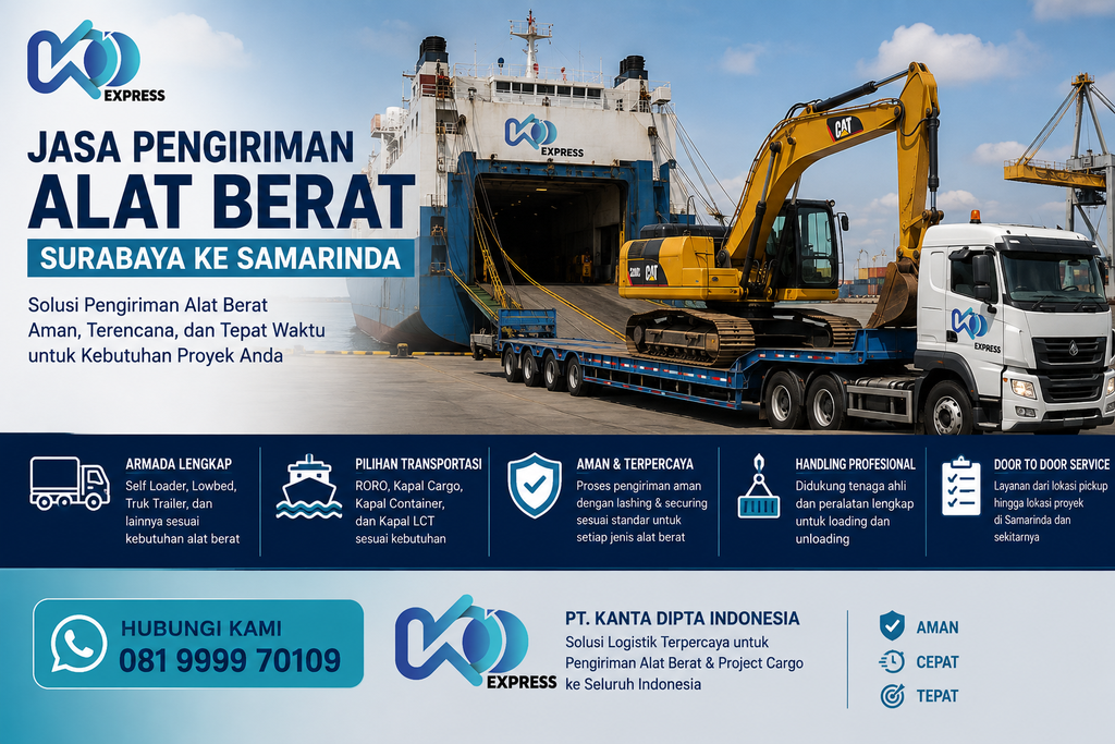 Jasa Pengiriman Alat Berat Surabaya Samarinda
