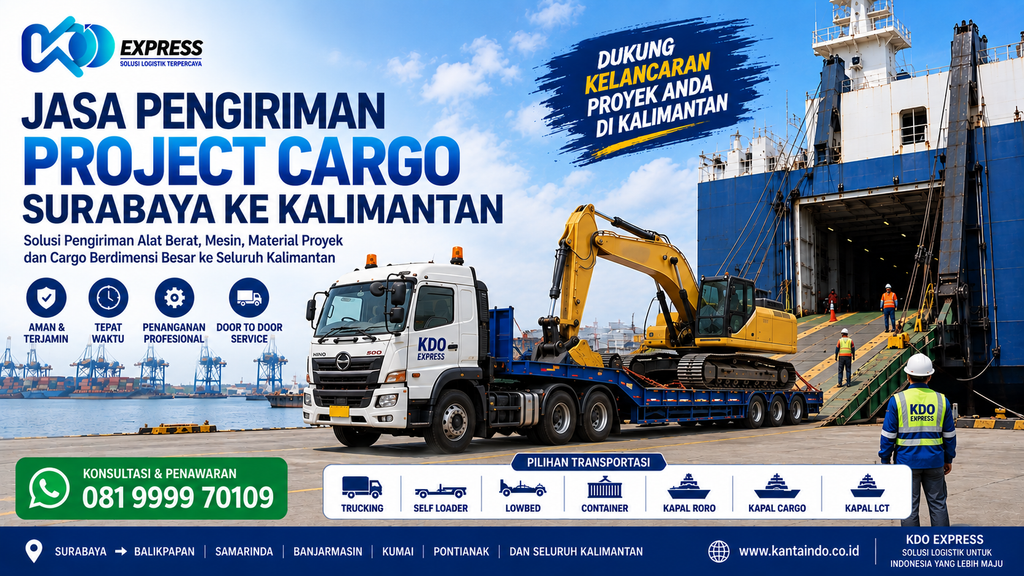 jasa project cargo Surabaya ke Kalimantan