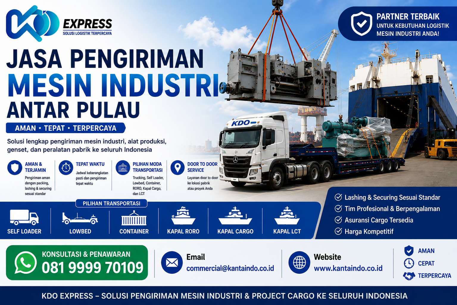 jasa pengiriman mesin industri antar pulau